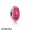 Pandora Touch Of Color Charms Cerise Heart Charm Murano Glass Clear Cz Jewelry