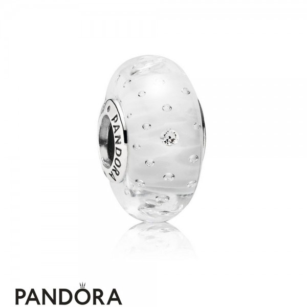 Pandora Touch Of Color Charms Clear Effervescence Charm Murano Glass Clear Cz Jewelry