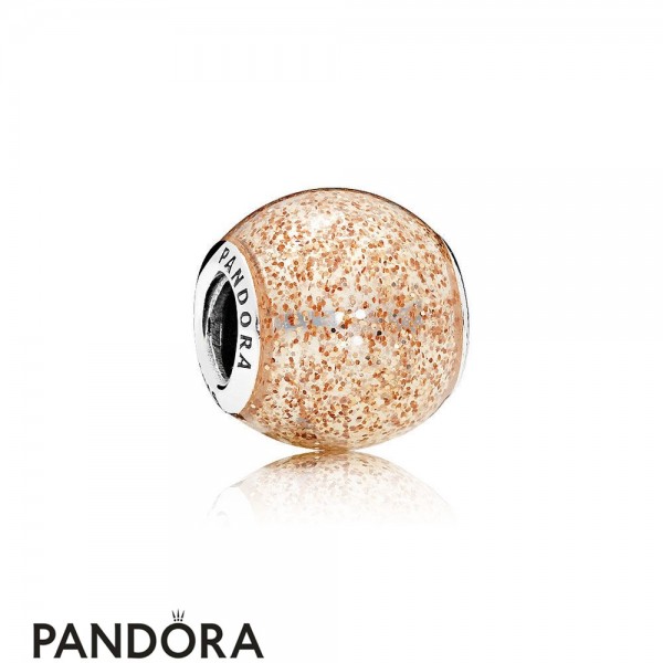 Pandora Touch Of Color Charms Glitter Ball Charm Rose Golden Glitter Enamel Jewelry