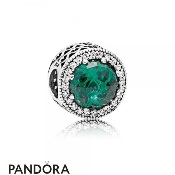 Pandora Touch Of Color Charms Radiant Hearts Charm Sea Green Crystals Clear Cz Jewelry