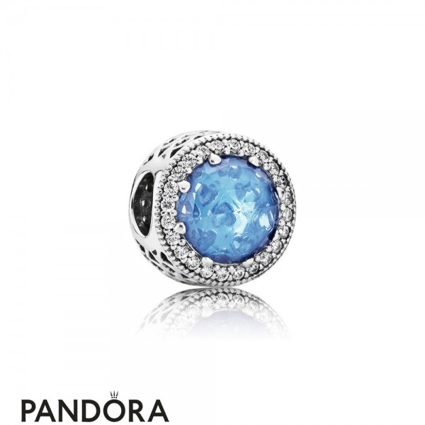 Pandora Touch Of Color Charms Radiant Hearts Charm Sky Blue Crystal Clear Cz Jewelry