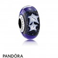 Pandora Touch Of Color Charms Starry Night Sky Charm Murano Glass Clear Cz Jewelry