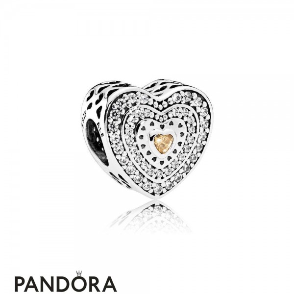 Pandora Valentine's Day Charms Lavish Heart Charm Fancy Colored Clear Cz Jewelry