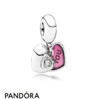 Pandora Valentine's Day Charms You Me Two Part Pendant Charm Clear Cz Fuchsia Enamel Jewelry Pandora Valentine's Day Charms You Me Two Part Pendant Charm Clear Cz Fuchsia Enamel Jewelry