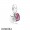 Pandora Valentine's Day Charms You Me Two Part Pendant Charm Clear Cz Fuchsia Enamel Jewelry