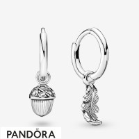Women's Pandora Acorn & Leaf Hoop Earrings Jewelry Women's Pandora Acorn & Leaf Hoop Earrings Jewelry