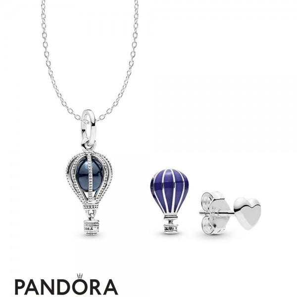 Women's Pandora Air Balloon Necklace And Earring Set Jewelry