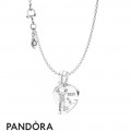 Women's Pandora Best Friends Heart & Key Necklace Set Jewelry