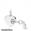 Women's Pandora Best Friends Heart & Key Necklace Set Jewelry