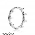 Women's Pandora Black Enchanted Crown Ring Jewelry