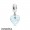 Women's Pandora Blue Ribbon Heart Dangle Charm Murano Glass Jewelry