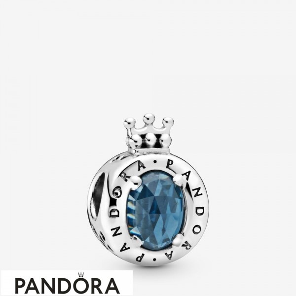 Women's Pandora Blue Sparkling Crown O Charm Jewelry