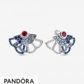 Women's Pandora Blue & Pink Fan Statement Stud Earrings Jewelry