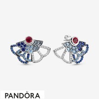 Women's Pandora Blue & Pink Fan Statement Stud Earrings Jewelry Women's Pandora Blue & Pink Fan Statement Stud Earrings Jewelry