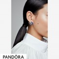 Women's Pandora Blue & Pink Fan Statement Stud Earrings Jewelry