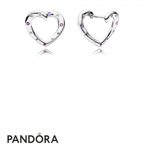 Women's Pandora Bright Heart Hoop Earrings Jewelry