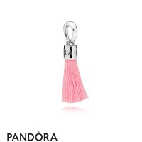 Women's Pandora Bright Pink Fabric Tassel Dangle Charm Jewelry Women's Pandora Bright Pink Fabric Tassel Dangle Charm Jewelry
