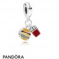 Women's Pandora Burger & Fries Dangle Charm Red Golden & Yellow Enamel Jewelry