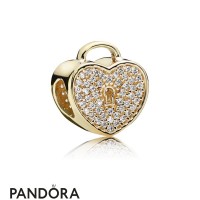 Pandora Collections Heart Lock Charm 14K Gold Jewelry Pandora Collections Heart Lock Charm 14K Gold Jewelry