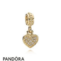 Pandora Collections Pave Hanging Heart Pendant Charm 14K Gold Diamond Jewelry Pandora Collections Pave Hanging Heart Pendant Charm 14K Gold Diamond Jewelry