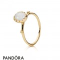 Pandora Collections Soft Sweetness Ring White Opal 14K Gold Jewelry