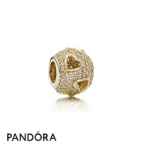 Pandora Collections Tumbling Hearts Charm 14K Gold Jewelry Pandora Collections Tumbling Hearts Charm 14K Gold Jewelry