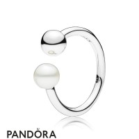Women's Pandora Contemporary Pearl Ring In Silver Jewelry Women's Pandora Contemporary Pearl Ring In Silver Jewelry