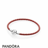 Women's Pandora Cowhide Leather Bracelet With A Red Circle Jewelry Women's Pandora Cowhide Leather Bracelet With A Red Circle Jewelry