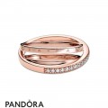 Women's Pandora Crossover Pave Triple Band Ring Jewelry