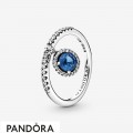 Women's Pandora Dangling Blue Round Sparkle Ring Jewelry