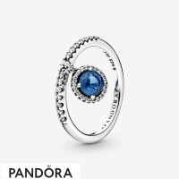 Women's Pandora Dangling Blue Round Sparkle Ring Jewelry Women's Pandora Dangling Blue Round Sparkle Ring Jewelry