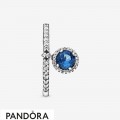 Women's Pandora Dangling Blue Round Sparkle Ring Jewelry