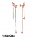 Women's Pandora Dangling Peach Blossom Flowers Earrings Jewelry