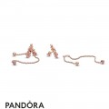 Women's Pandora Dangling Peach Blossom Flowers Earrings Jewelry