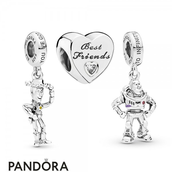 Women's Pandora Disney Pixar Toy Story Woody And Buzz Best Friend Charm Pack Jewelry