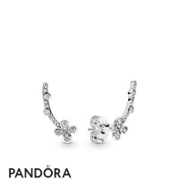 Women's Pandora Draped Four Petal Flowers Earring Studs Jewelry Women's Pandora Draped Four Petal Flowers Earring Studs Jewelry
