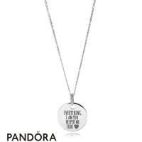 Women's Pandora Everything I Am You Helped Me To Be Disc Necklace Jewelry Women's Pandora Everything I Am You Helped Me To Be Disc Necklace Jewelry