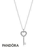Pandora Floating Locket Heart Key Necklace Sapphire Crystal Jewelry Pandora Floating Locket Heart Key Necklace Sapphire Crystal Jewelry
