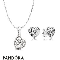 Women's Pandora Flourishing Hearts Necklace And Earring Gift Set Jewelry Women's Pandora Flourishing Hearts Necklace And Earring Gift Set Jewelry