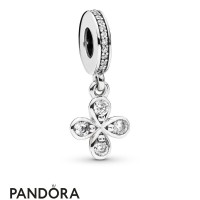 Women's Pandora Four Petal Flower Hanging Charm Jewelry Women's Pandora Four Petal Flower Hanging Charm Jewelry