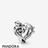 Women's Pandora Heart Treble Clef Charm Jewelry Women's Pandora Heart Treble Clef Charm Jewelry