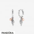 Women's Pandora Heart & Conch Shell Hoop Earrings Jewelry