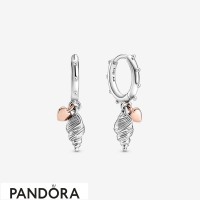 Women's Pandora Heart & Conch Shell Hoop Earrings Jewelry Women's Pandora Heart & Conch Shell Hoop Earrings Jewelry