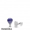 Women's Pandora Hot Air Balloon & Heart Stud Earrings Jewelry