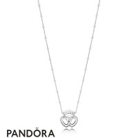 Women's Pandora Interlocked Crown Hearts Necklace Jewelry Women's Pandora Interlocked Crown Hearts Necklace Jewelry