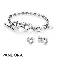 Women's Pandora Knotted Hearts Bracelet And Earring Gift Set Jewelry Women's Pandora Knotted Hearts Bracelet And Earring Gift Set Jewelry