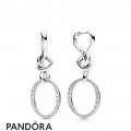 Women's Pandora Knotted Hearts Hanging Earrings Jewelry