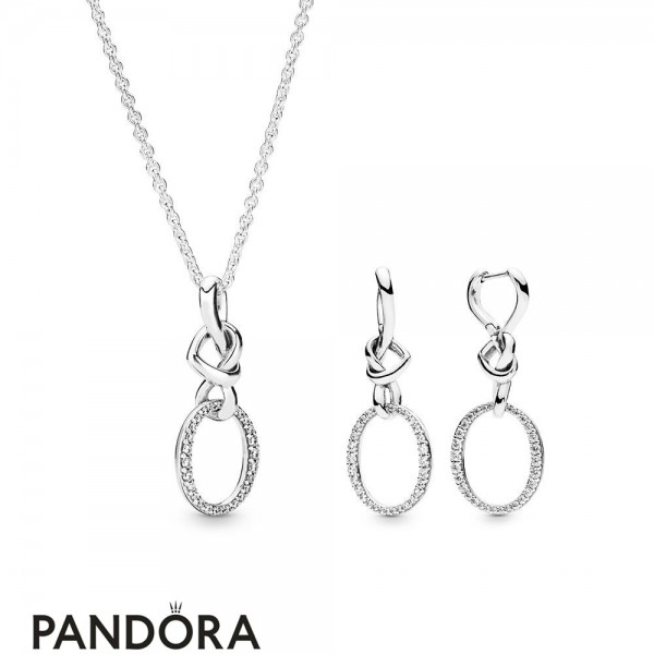 Buy Pandora Infinity Collier Gift Set Silver Infinity Symbol Pendant Cable  Chain 45cm Long & Infinity Stud Earrings Unique Gift for Her UK Online in  India - Etsy