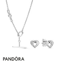 Women's Pandora Knotted Hearts Necklace And Earring Set Jewelry Women's Pandora Knotted Hearts Necklace And Earring Set Jewelry