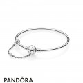 Women's Pandora Limited Edition Moments Silver Bangle True Uniqueness Clasp Jewelry